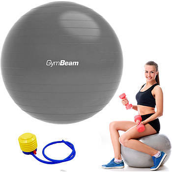 М'яч для фітнесу FitBall, 65 см, Сірий / Фітбол для спорту / М'яч для йоги / Фітнес-м'яч