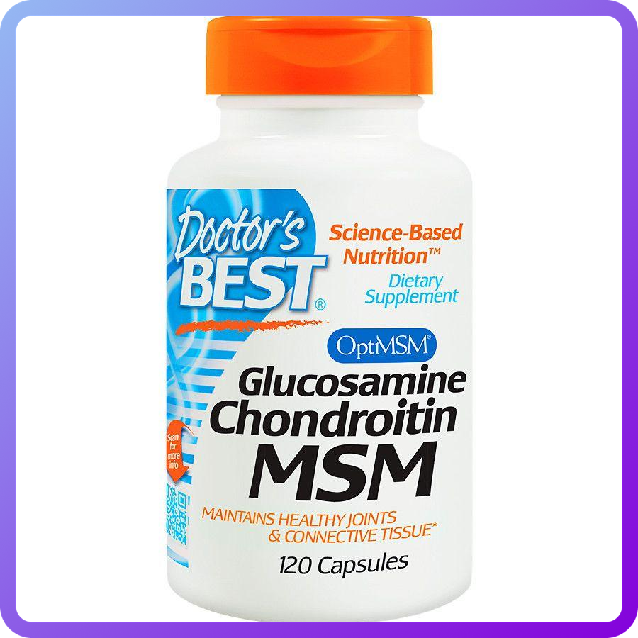 Препарат для відновлення суглобів і зв'язок Doctor's s Best Glucosamine & Chondroitin + MSM (120 кап) (334044)