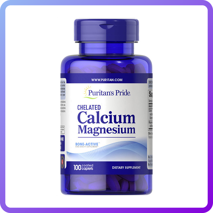 Вітаміни і мінерали Puritan's Pride Calcium Magnesium Chelated (100 капс) (340072)
