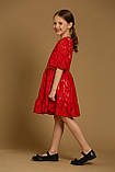 Р.122 Дитяче нарядне гіпюрове червоне плаття на випускний, фото 4