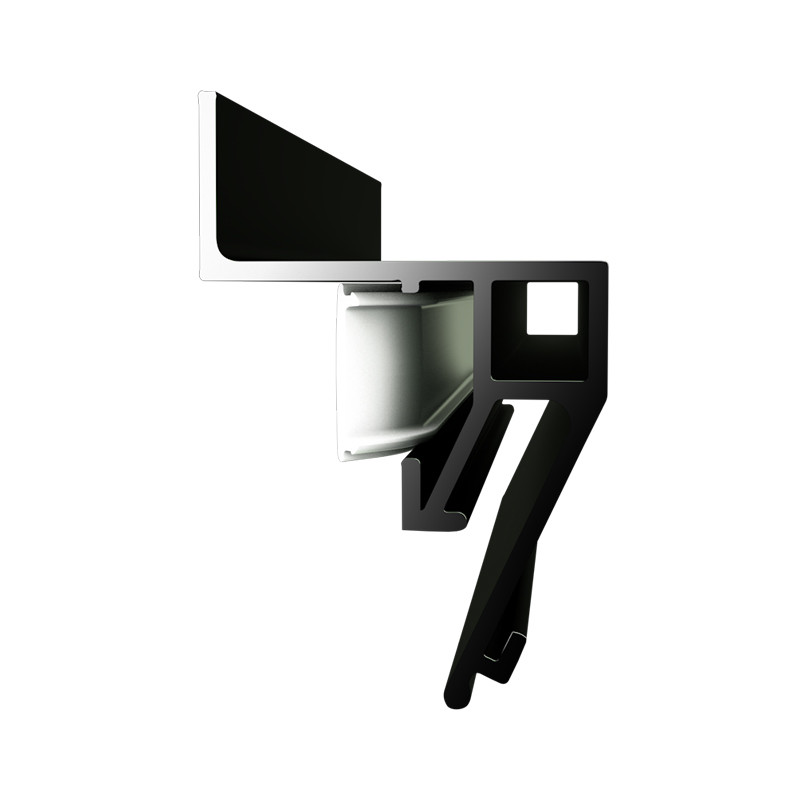 Профіль ГХ парящий/левітуючий алюмінієвий чорний з лінзою-заглушкою (розсіювачем) для натяжної стелі 2 м