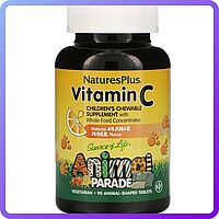 Вітамін С для Дітей Смак Апельсина Natures Plus Animal Parade Vitamin C 90 таблеток жувальних (233983)