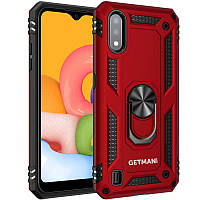Ударопрочный чехол Getman Serge Ring для Samsung Galaxy A01 (2020) A015 красный