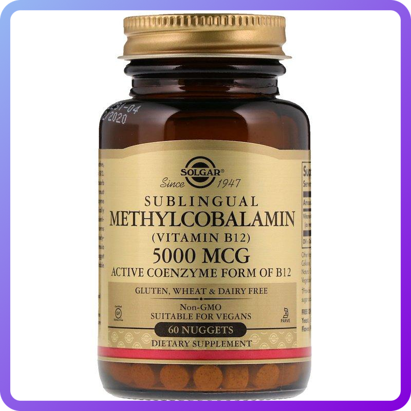 Вітаміни і мінерали Solgar Sublingual Methylcobalamin (Vitamin B 12) 5000 мкг 60 капс (346045)
