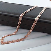 Ланцюжок срібний з позолотою з плетінням Бісмарк 50 см