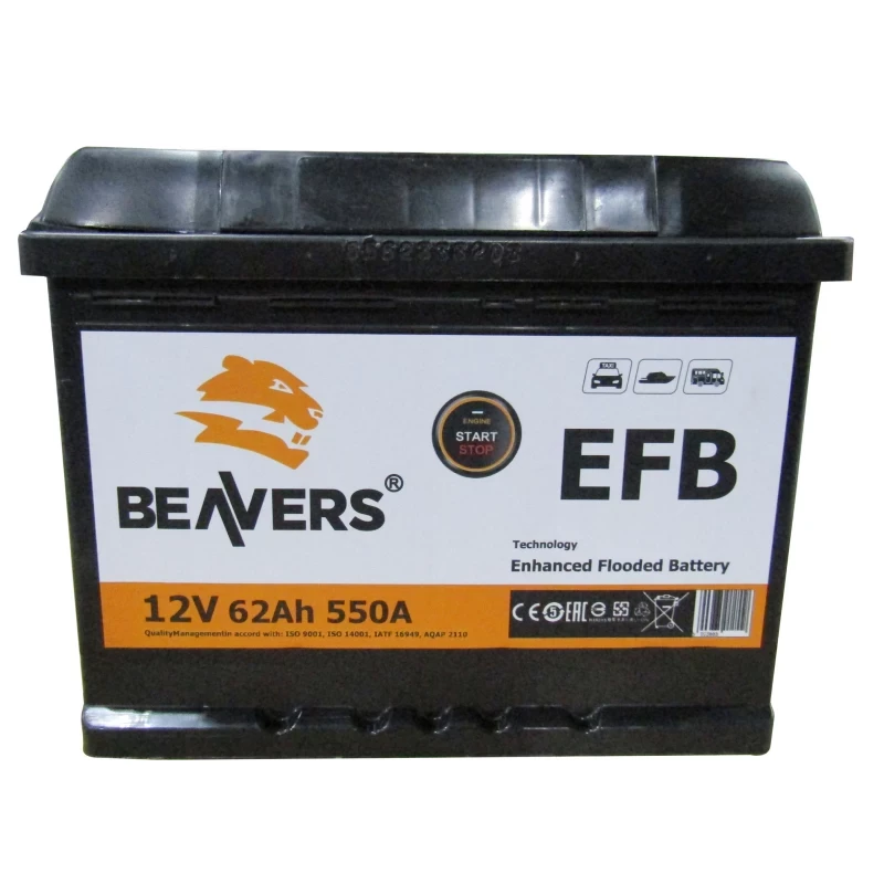 Акумулятор 6СТ-62 (R+) BEAVERS EFB 550А