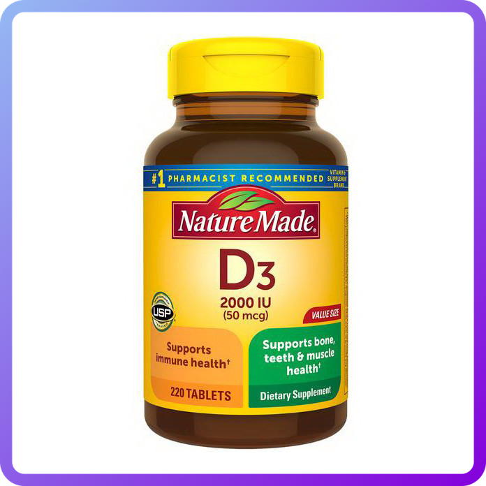 Вітаміни і мінерали Nature Made D3 2000 IU (50 мкг) 220 таб (346063)