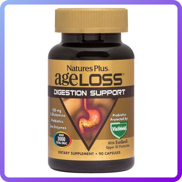 Підтримка шлунково-кишкового тракту nature's PLUS AGELOSS DIGESTIVE SUPPORT 90 капсул (345038)