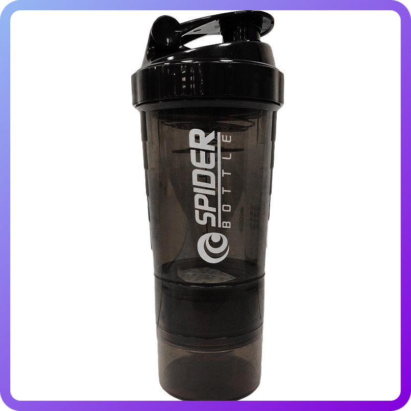 Шейкер SpiderBottle Mini2 Go BLACK (500 мл + 2 контейнера) Чорний (342679)