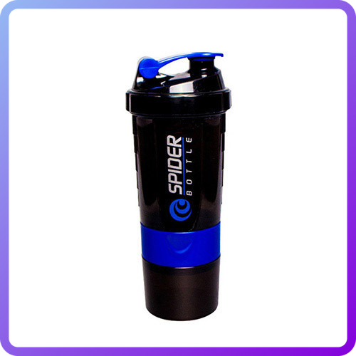 Шейкер SpiderBottle Mini2 Go NEON Blue (500 мл + 2 контейнера) Чорно-Синій (342680)