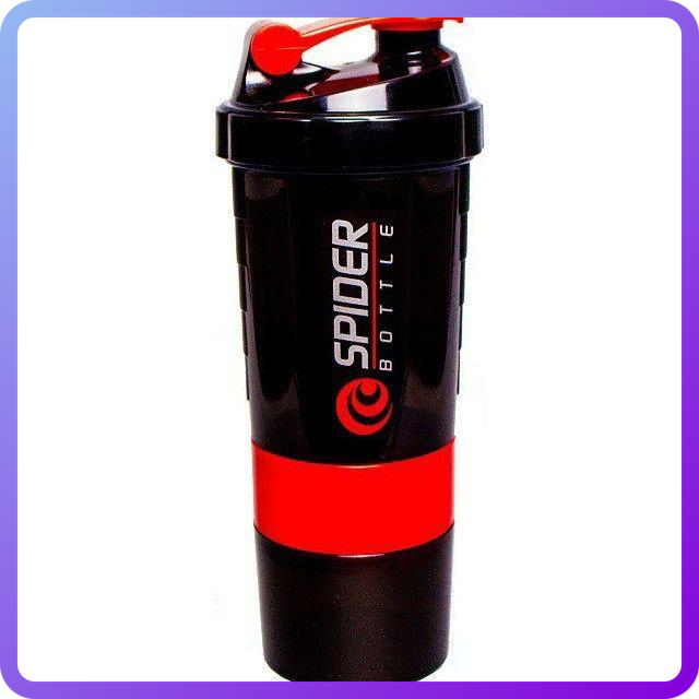 Шейкер SpiderBottle Mini2 Go NEON Red (500 мл + 2 контейнера) Чорно-Червоний (342682)