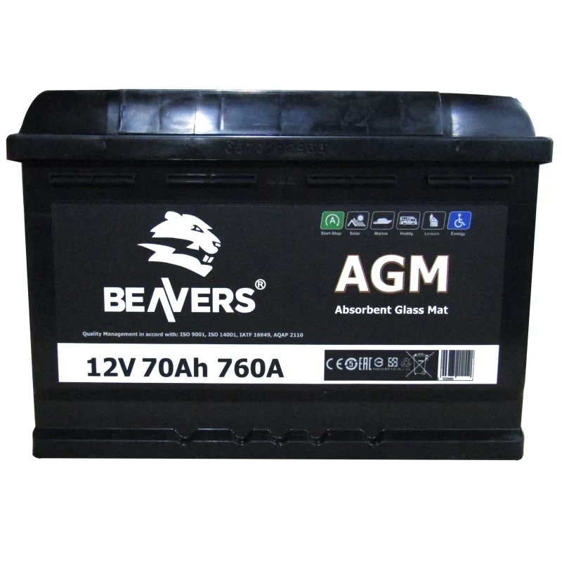Акумулятор 6СТ-70 (R+) BEAVERS AGM 760А