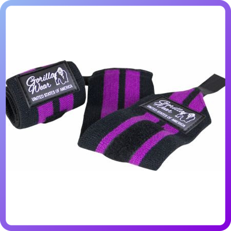 Бинти кистьові для фіксації зап'ястя Gorilla wear Womens Wrist Wraps (Black/Purple) (102043)