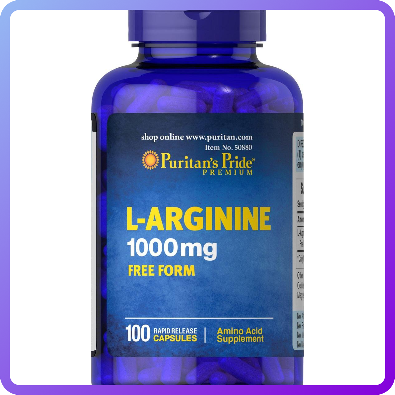 Амінокислоти Puritans Pride L-Arginine 1000 мг 100 капс (343868)