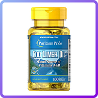 Жир из печени норвежской трески Puritan's Pride Cod Liver Oil vitamins A&D 100 гел.капс (235132)