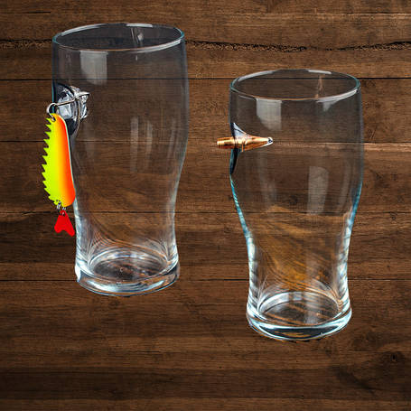 Келихи для пива з кулею та рибальською блешнею