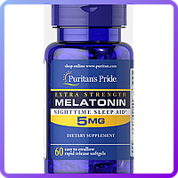 Снодійне Puritan's Pride Melatonin 5 мг Extra Strength (60 капс) (105013)