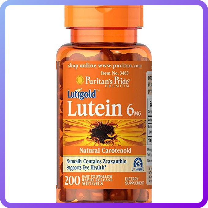 Препарат покращує роботи очей Puritan's Pride Lutein 6 мг (200 кап) (337390)