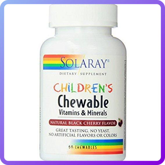 Вітаміни і мінерали Solaray children's Chewable Vitamins and Minerals Natural Black Cherry 60 капс (343994)