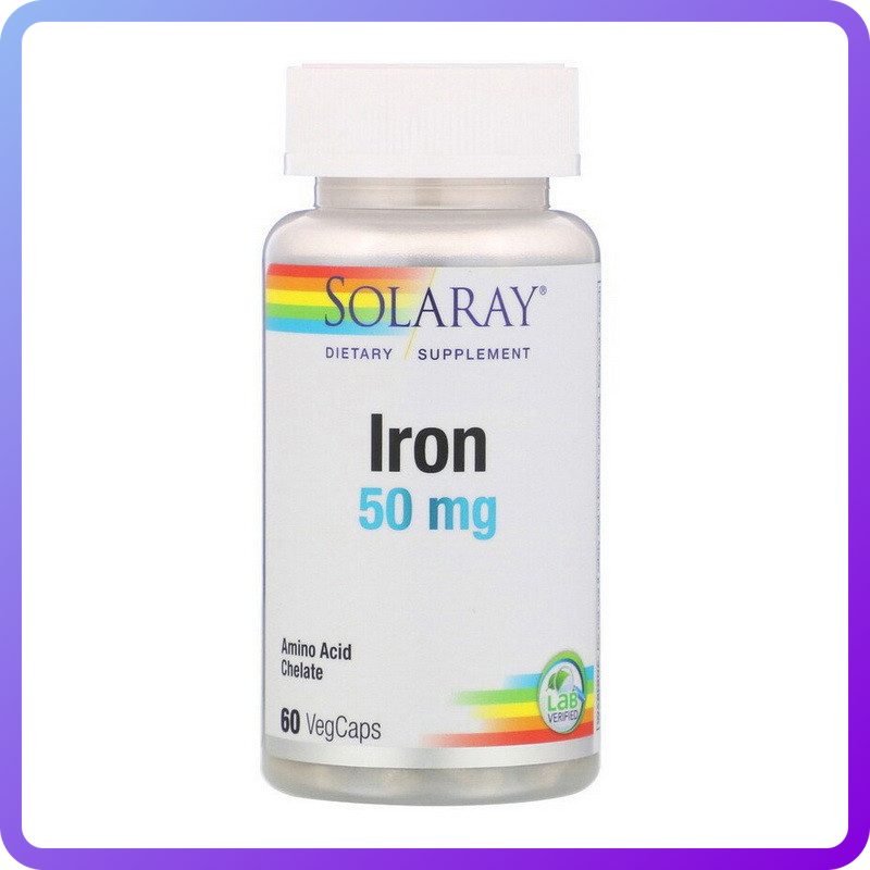 Вітаміни і мінерали Solaray Iron 50 мг 60 вег.капс (346160)