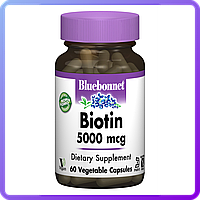 Витамины для кожи, ногтей и волос Биотин Bluebonnet Nutrition Biotin 5000 мкг 60 гелевых капсул (231820)