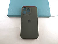 Защитный чехол для Apple iPhone 13 Pro темно-зеленый силиконовый с логотипом