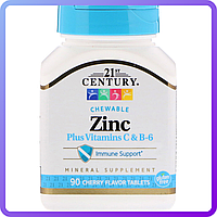 Вітаміни і мінерали 21st Century Zinc Plus Vitamins C & B-6 Cherry Flavor 90 таб (230666)