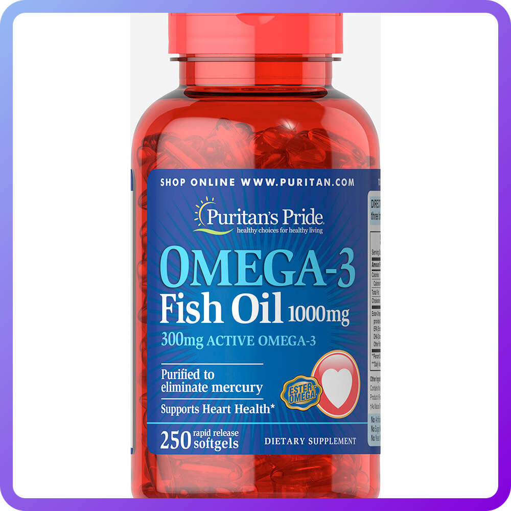 Комплекс незамінних жирних кислот Puritan's Pride Omega 3 1000 мг (250 кап) (337408)