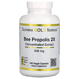 Bee Propolis 2X Concentrated Extract 500 мг California Gold Nutrition 240 капсул
