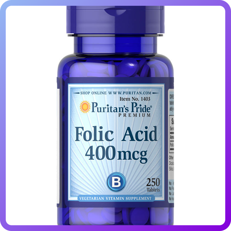 Вітамінно-мінеральний комплекс Puritan's Pride Folic Acid 400 мкг (250 таб) (103661)