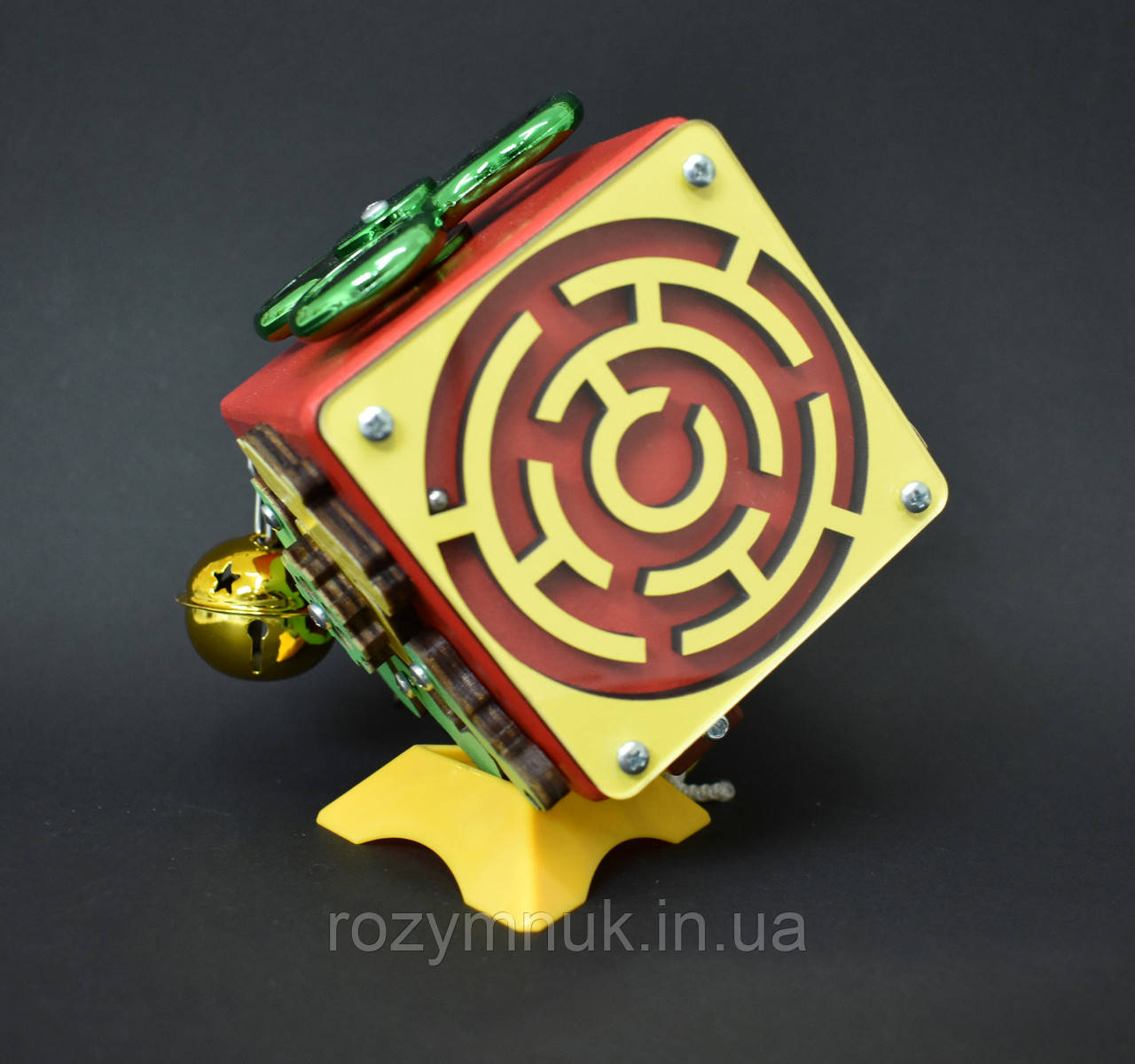 Бізікубик 8х8 см бізіборд бизикуб Дитяча деревяна іграшка Монтесорі Розвиваюча гра, фото 1