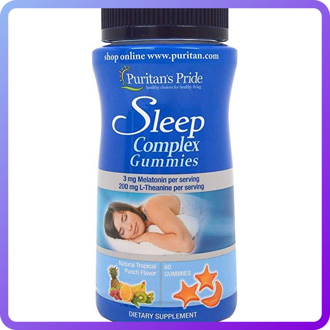 Снодійне Puritan's Pride Sleep Complex Gummy with Melatonin and L-Theanine (60 жувальних таб) (337427)