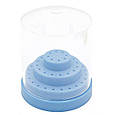 Підставка - контейнер для фрез (насадок) кругла з кришкою, на 48 комірок Блакитний, фото 2