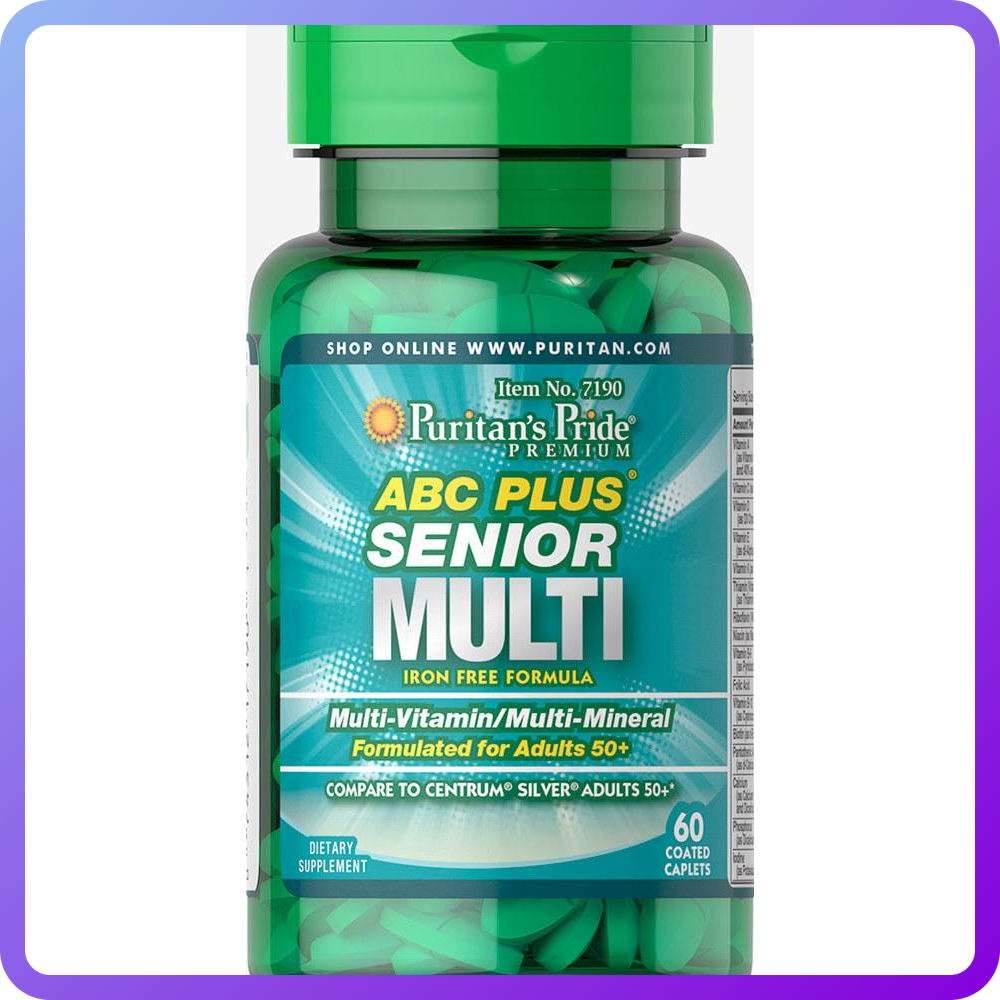 Вітамінно-мінеральний комплекс Puritan's Pride ABC Senior Plus Multivitamin Multi-Mineral Formula (60 капс) (224956)