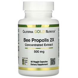 Bee Propolis 2X Concentrated Extract 500 мг California Gold Nutrition 90 капсул