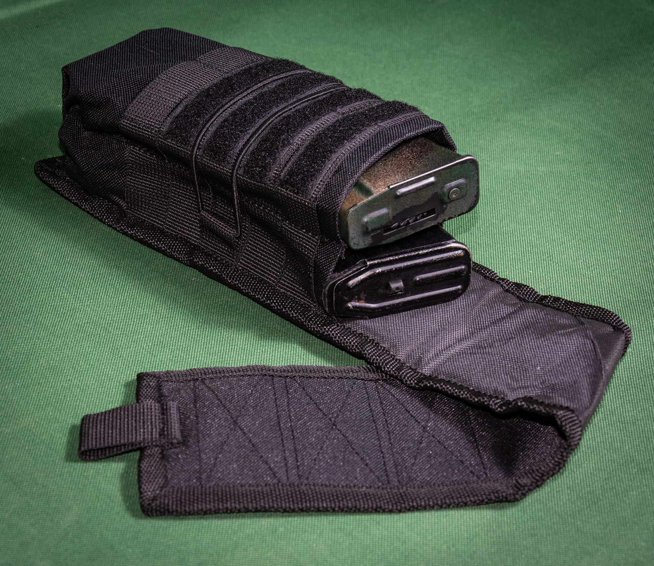 Підсумок подвійний під ріжки ( АК,РПК) зачиненного типу кордура чорна, фото 1