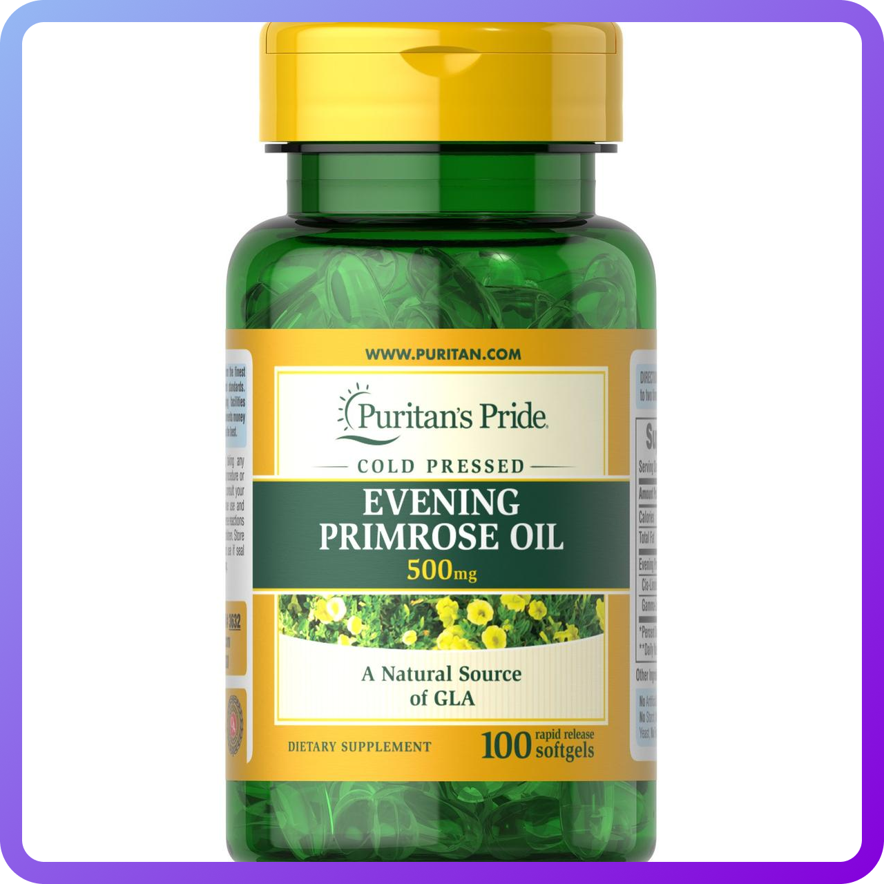 Препарат для жіночого здоров'я Puritan's Pride Evening Primrose Oil 500 мг with GLA (100 капс) (103719)