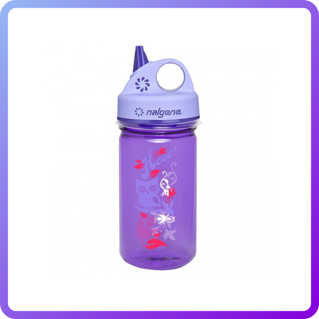 Пляшка для води Пляшка для води Nalgene Grip-n-Gulp 350 мл Purple Hoot 350 мл (341726)