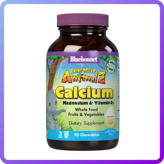 Кальцій магній і вітамін D3 Bluebonnet Nutrition Calcium Magnesium & Vitamin D3 for kids 90 жувальні (346239)