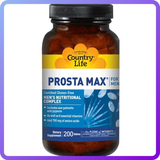 Комплекс для Здоров'я і Підтримки Функції Простати Country Life Prosta Max For Men 200 таблеток (345191)