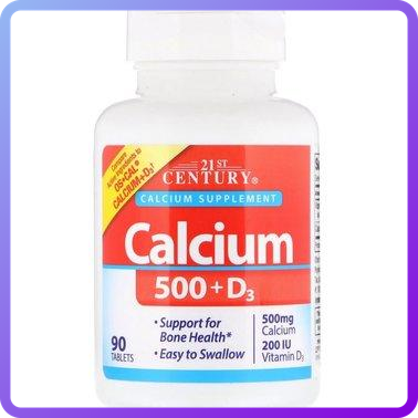 Кальцій 21st Century Calcium 500 + D3 90 капс (341734)