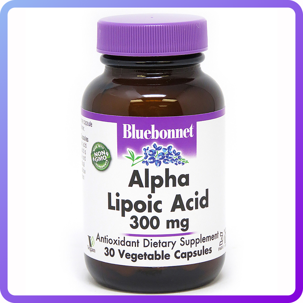Альфа Ліпоєва Кислота Bluebonnet Nutrition Alpha Lipoic Acid 300 мг 30 рослинних капсул (342868)