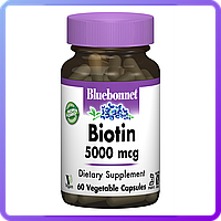 Витамины для кожи, ногтей и волос Биотин Bluebonnet Nutrition Biotin 5000 мкг 60 гелевых капсул (342871)