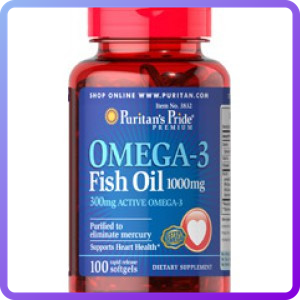 Комплекс незамінних жирних кислот Puritan's Pride Omega 3 Fish Oil 1000 mg Circulatory (60 капс) (336026)