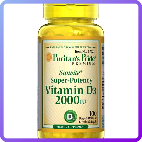 Вітамінно-мінеральний комплекс Puritan's Pride Vitamin D3 2000 МО (100 капс) (336047)