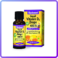 Жидкий Витамин D3 Bluebonnet Nutrition Liquid Vitamin D3 400IU Вкус Апельсина 30 мл капли (110597)