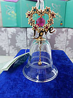 Дзвіночок Swarovski "З любов'ю в серці" (рубіновий кристал) позолота 24К