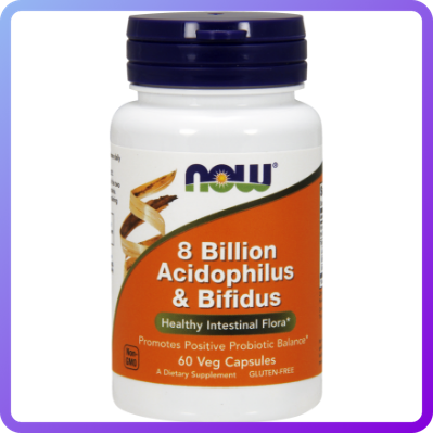 Вітаміни і мінерали Now Foods 8 Billion Acidophilus & Bifidus 60 вег.капс (344219)