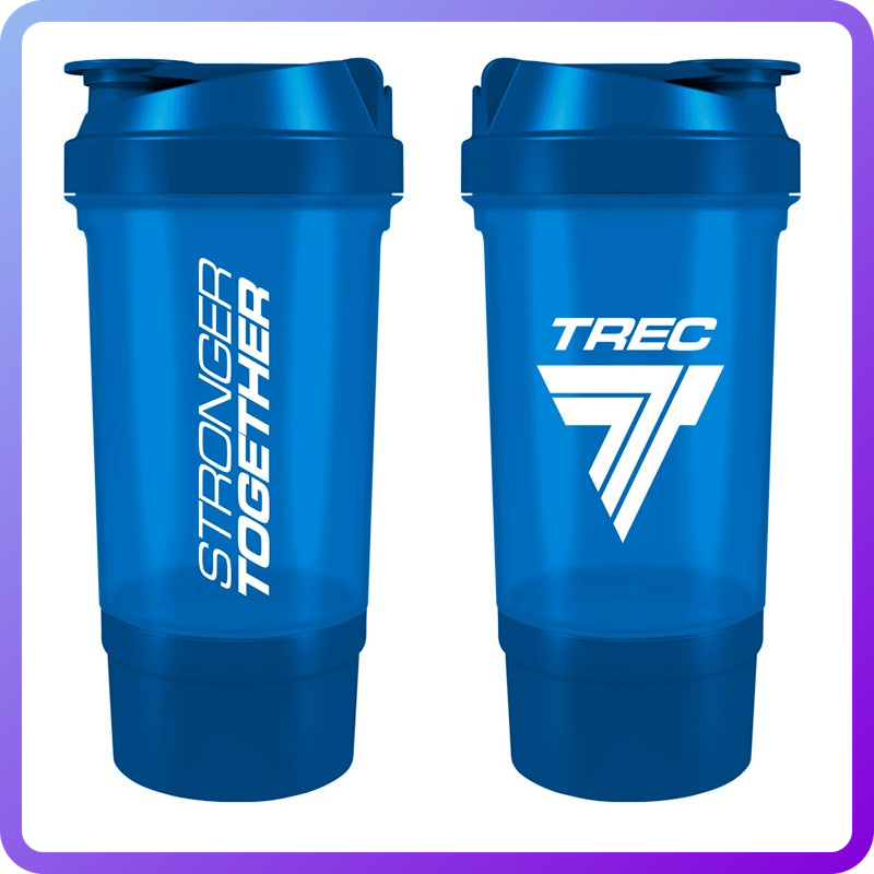 Шейкер Trec Nutrition Blue (500 мл + 1 контейнер) Синій (347327)