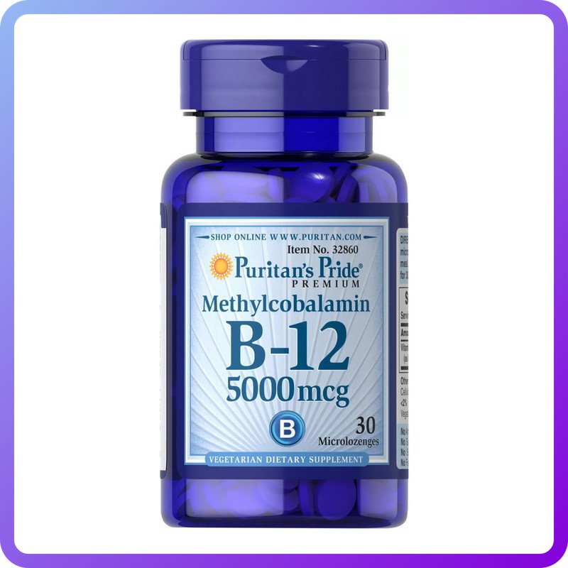 Вітаміни і мінерали Puritan's Pride B-12 5000 мкг Methylcobalamin 30 мікро-таб (346337)